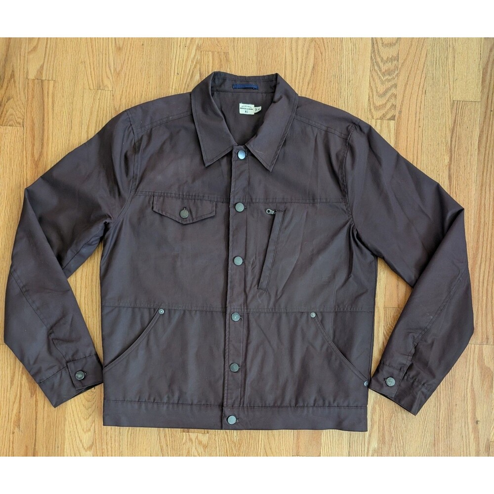 Bridge & Burn Tamarack Jacket Waxed Cotton Canvas Millerain Fabric Medium Brown